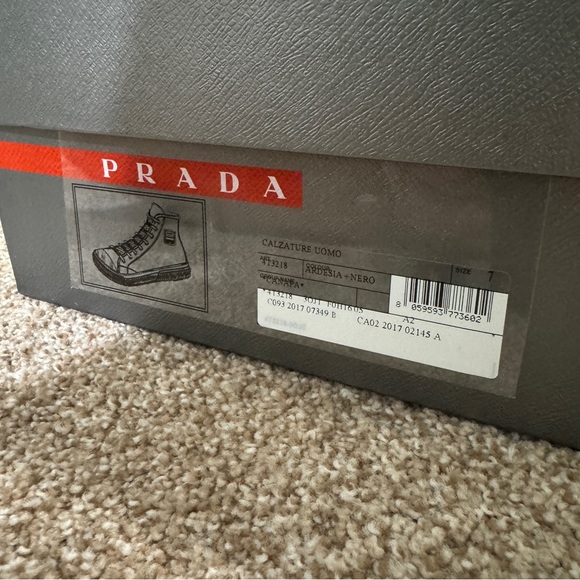 Prada Sport Canvas High Top Sneakers Logo - Picture 6 of 9